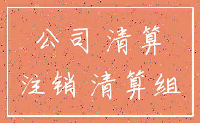 公司 清算_注销 清算组
