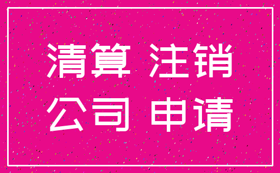 清算 注销_公司 申请