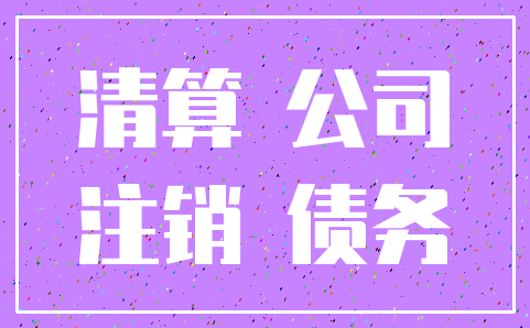 清算 公司_注销 债务