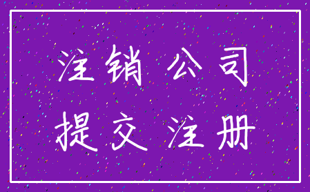 注销 公司_提交 注册