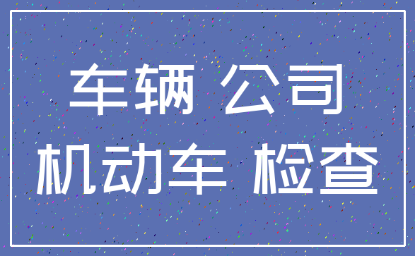 车辆 公司_机动车 检查
