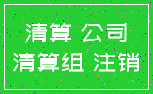 清算 公司_清算组 注销