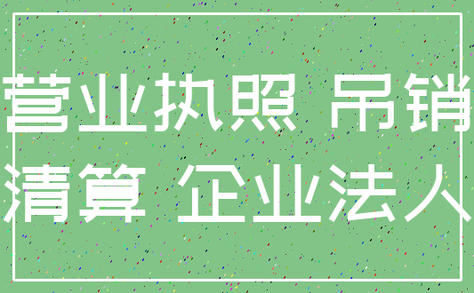 营业执照 吊销_清算 企业法人