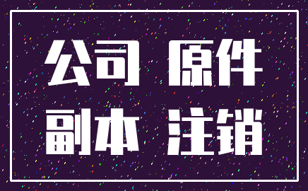 公司 原件_副本 注销