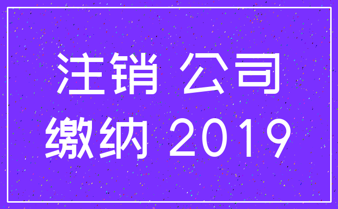 注销 公司_缴纳 2019