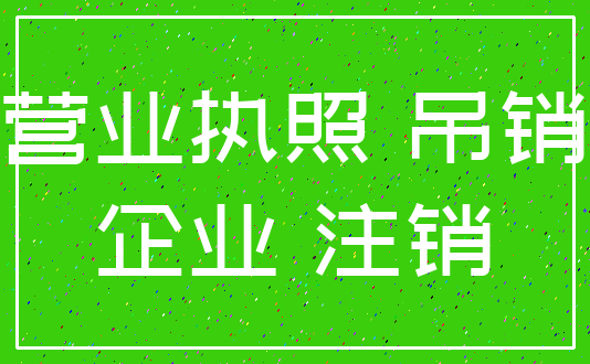 营业执照 吊销_企业 注销