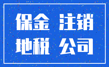 保金 注销_地税 公司