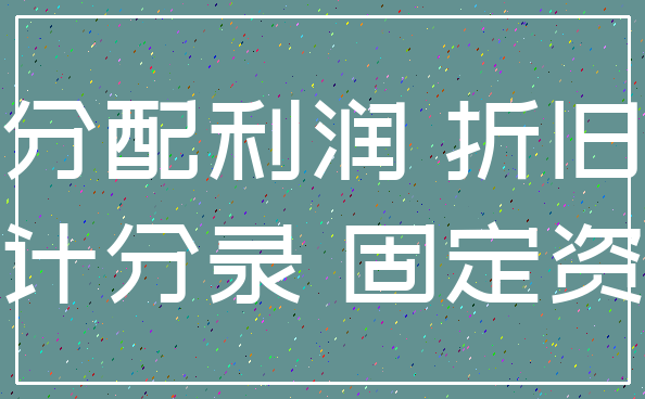 分配利润 折旧_会计分录 固定资产