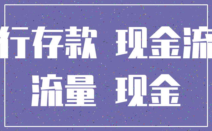 银行存款 现金流量_流量 现金