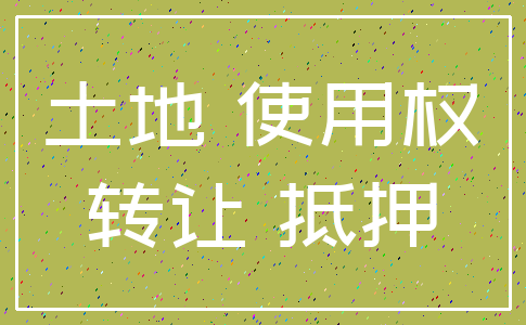 土地 使用权_转让 抵押