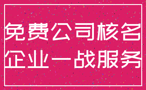 免费公司核名_企业一战服务