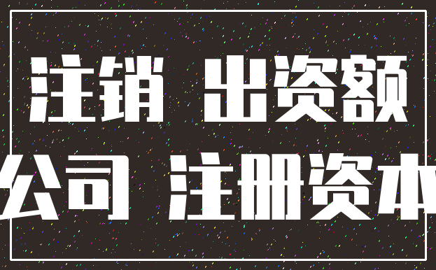 注销 出资额_公司 注册资本
