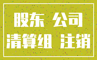股东 公司_清算组 注销