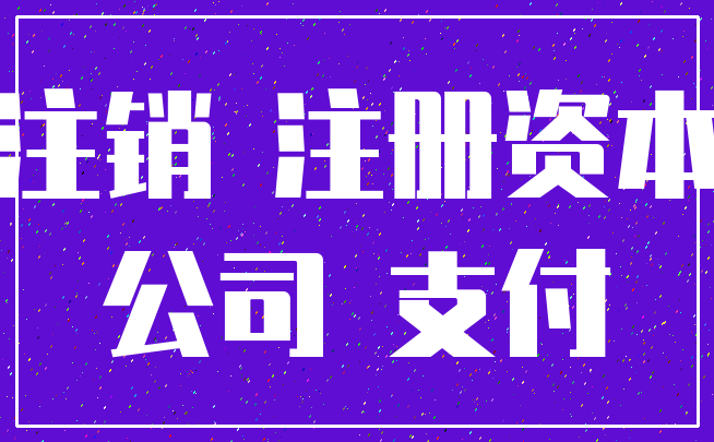 注销 注册资本_公司 支付