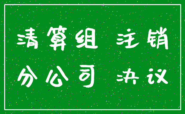 清算组 注销_分公司 决议