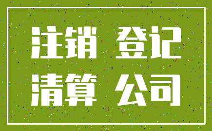 注销 登记_清算 公司