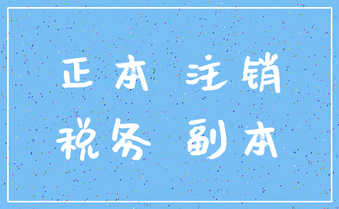 正本 注销_税务 副本