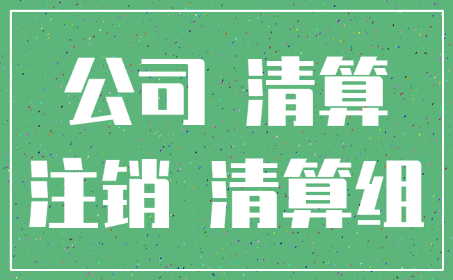 公司 清算_注销 清算组