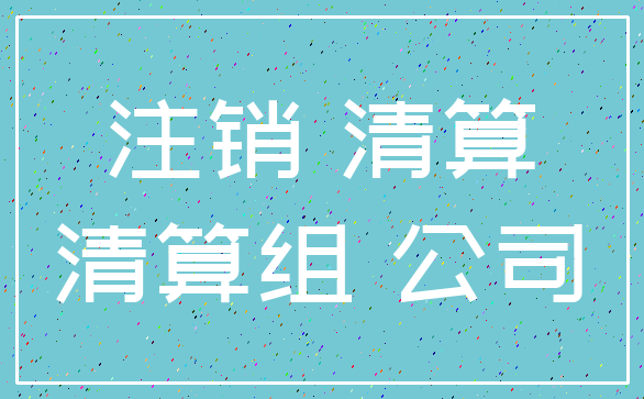 注销 清算_清算组 公司