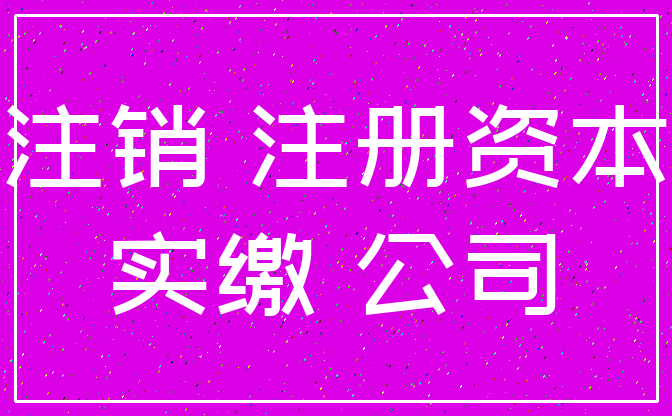 注销 注册资本_实缴 公司