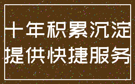 十年积累沉淀_提供快捷服务