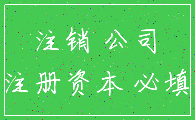 注销 公司_注册资本 必填