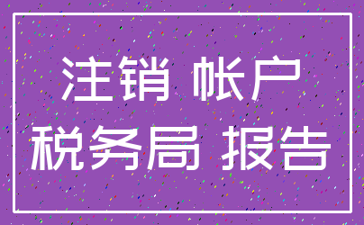 注销 帐户_税务局 报告