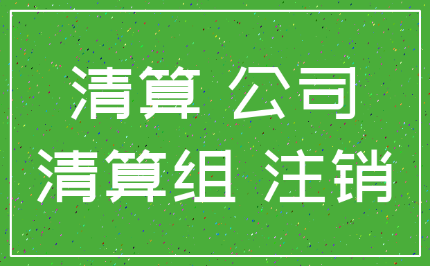 清算 公司_清算组 注销