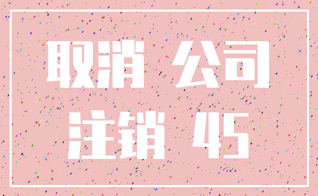 取消 公司_注销 45