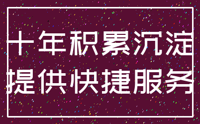 十年积累沉淀_提供快捷服务