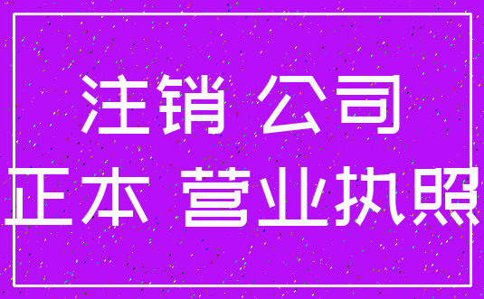 注销 公司_正本 营业执照
