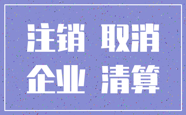 注销 取消_企业 清算
