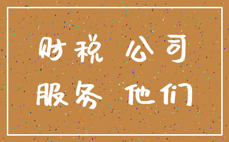 财税 公司_服务 他们