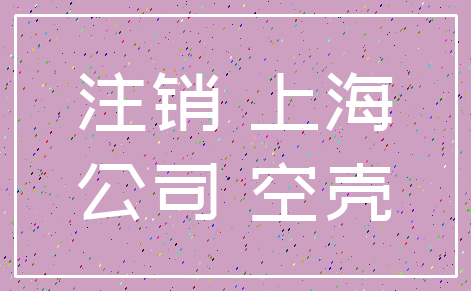 注销 上海_公司 空壳