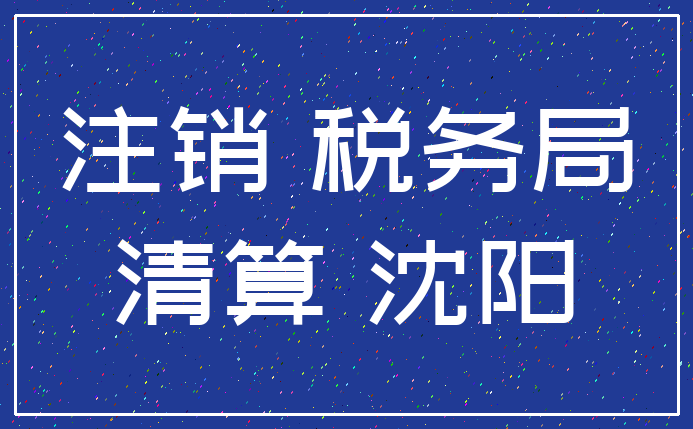 注销 税务局_清算 沈阳