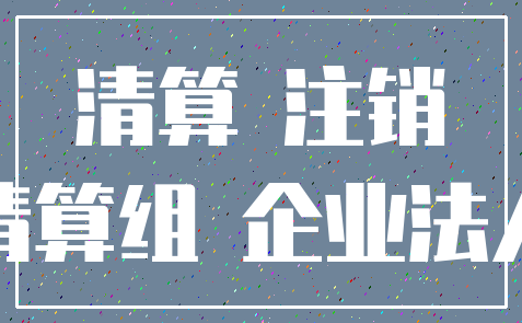 清算 注销_清算组 企业法人