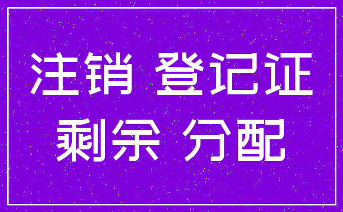 注销 登记证_剩余 分配