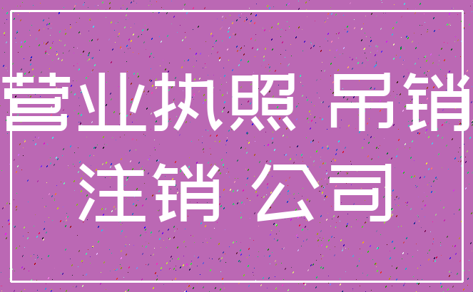 营业执照 吊销_注销 公司