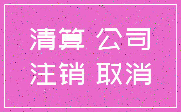 清算 公司_注销 取消