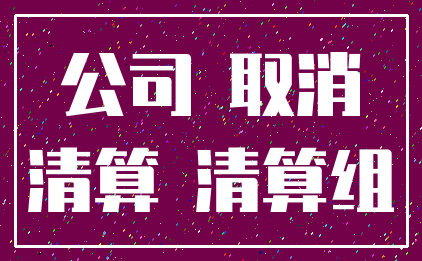 公司 取消_清算 清算组