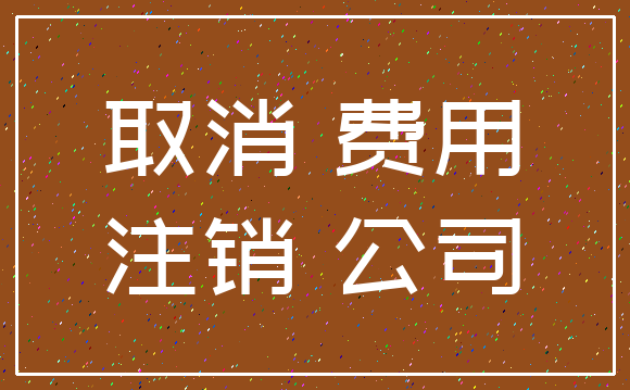 取消 费用_注销 公司