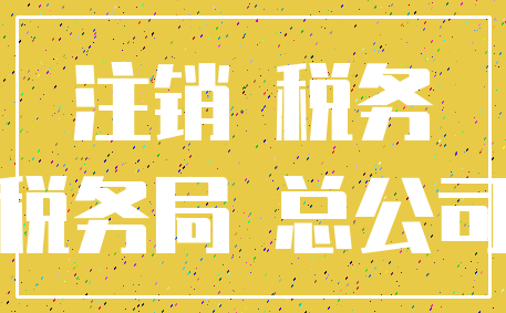 注销 税务_税务局 总公司