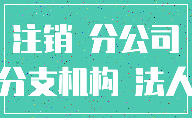 注销 分公司_分支机构 法人