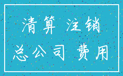 清算 注销_总公司 费用