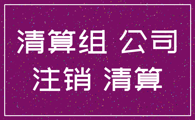 清算组 公司_注销 清算