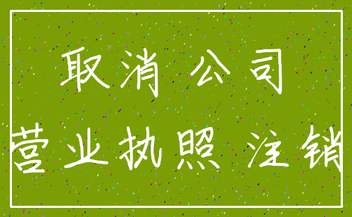 取消 公司_营业执照 注销