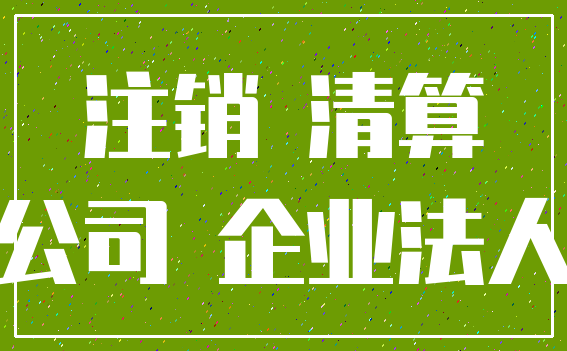 注销 清算_公司 企业法人