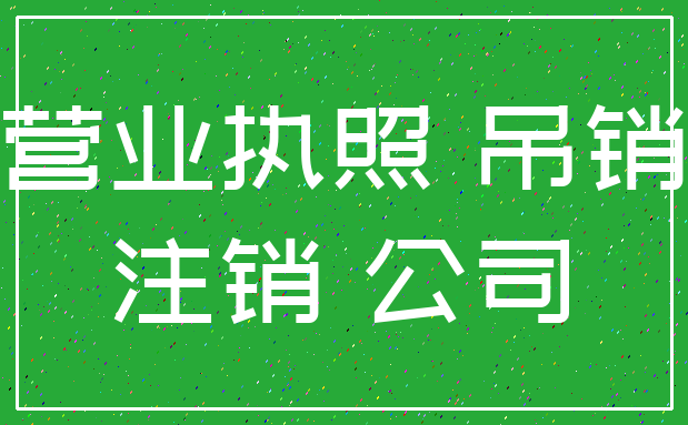 营业执照 吊销_注销 公司