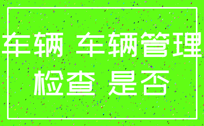 车辆 车辆管理_检查 是否