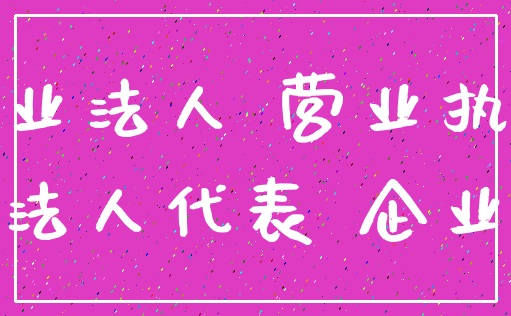 企业法人 营业执照_法人代表 企业